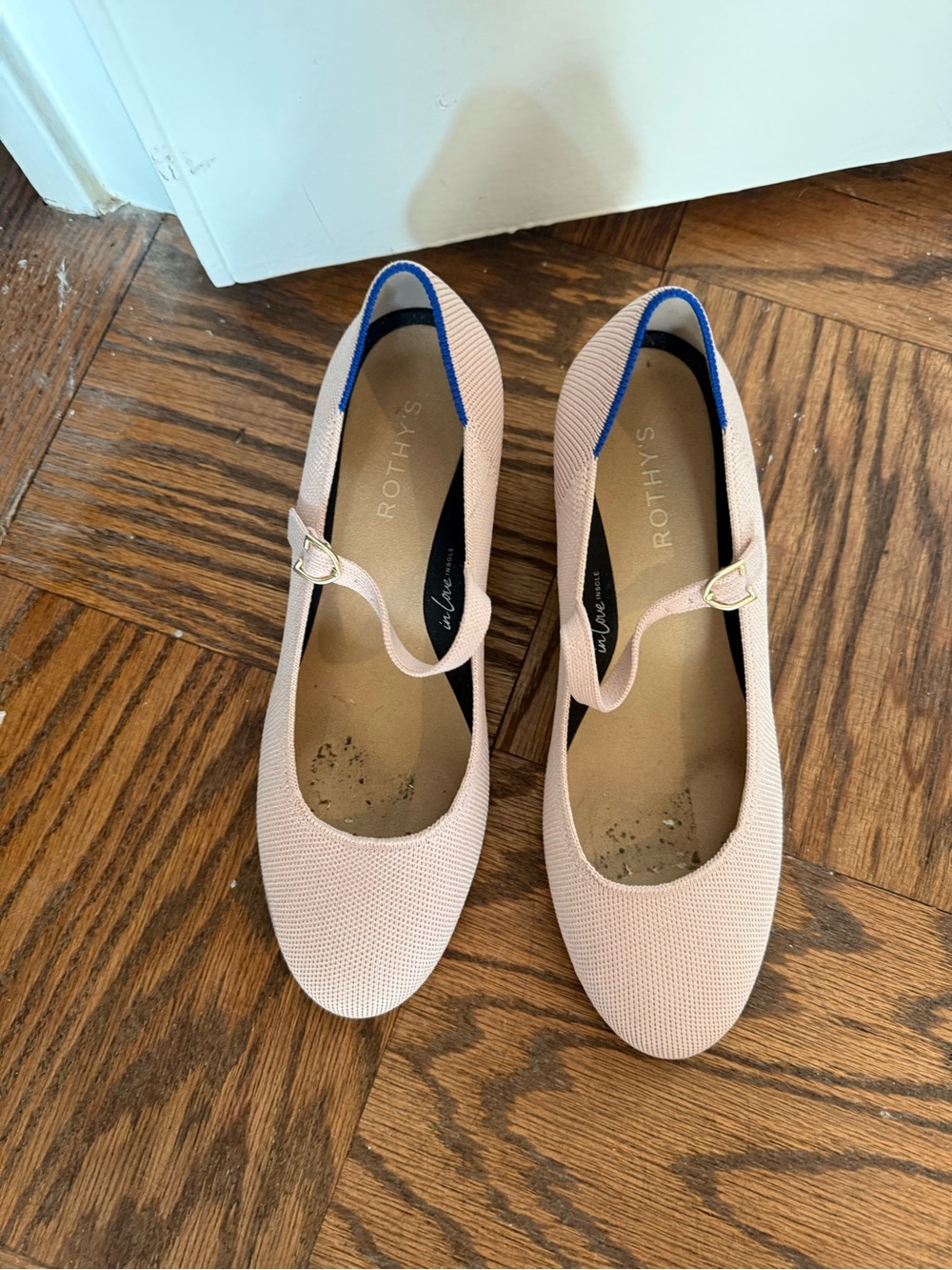 Rothy's Blush Pink Mary Jane Block Heels - Picture 2 of 10